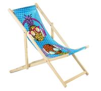 Transat personnalissable classique GreenBlue GB183 chaise lognue en bois de hêtre avec votre propre impression, graphisme, logo