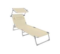 Transat en acier Pliable Dossier réglable en 4 positions avec coussin de tête