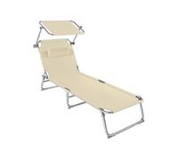 Transat en acier Pliable Dossier réglable en 4 positions avec coussin de tête