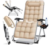 Transat pliable - KESSER - Surface de couchage extra large - Accoudoirs ergonomiques