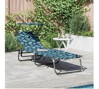 Vidaxl Transat Pliant Avec Motif Feuille En Tissu Oxford 600d
