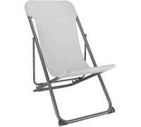 Transat - PROGARDEN - Chaise longue pliante - Acier - Textilène - Blanc/Gris