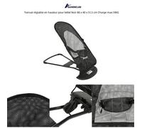 Transat réglable en hauteur pour bébé - QUIIENCLEE - Noir - 88 x 40 x 51,5 cm - Charge max.18KG