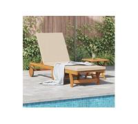 Transat réglable - Lot de 2 - en bois massif - L. 63 cm H. 85 cm
