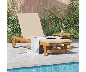 Transat Roulant Vidaxl Avec Table Et Coussin En Bois D'acacia Massif
