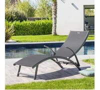 Hespéride Transat pliable Samba Anthracite/Graphite – Anti-rouille, 4 positions, inclinable
