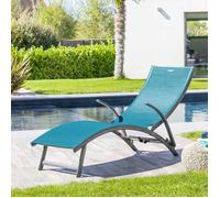 Transat ""Samba"" bleu canard & graphite en aluminium traité époxy - Hespéride