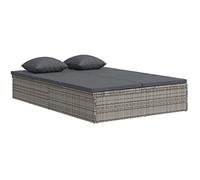 Vidaxl Transat Convertible Avec Coussin Résine Tressée Gris Foncé Gris