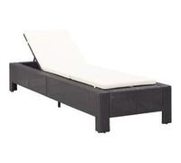 Transat vidaxl en resine tressee L. 220 cm H. 35 cm noir non empilable non pliable Noir G