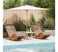 Transat Vidaxl Set De 2 Taupe Bois D'acacia Massif Standard