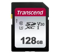 Transcend 300S - Carte mémoire flash - 128 Go - Video Class V30 / UHS-I U3 / Class10 - SDXC UHS-I Gamme silver 300s G