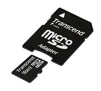 Transcend 16 Go Carte mémoire microSDHC Classe 4 avec adaptateur TS16GUSDHC4