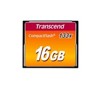 Transcend 16GB 133x CompactFlash Mémoire Flash 16Go CompactFlash - Carte Mémoire CompactFlash - Noir, Ampoule RoHS