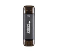 Transcend 1To ESD310 Clé USB SSD Portable Double, 1050 Mo/s, USB C | SSD externe USB 3.2 Gen 2 pour iPhone 17, 16, 15 pouces, iPad, Mac, Tesla, Steam Deck, Android et Smart TV