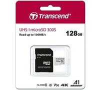 Transcend 300S - Carte mémoire flash (adaptateur inclus(e)) - 128 Go - A1 / Video Class V30 / UHS-I U3 - microSDXC G