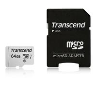 Transcend 300S - Carte mémoire flash (adaptateur inclus(e)) - 64 Go - UHS-I U1 / Class10 - microSDXC UHS-I