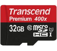 Transcend - microSDHC 32 Go Premium UHS-I 400x (60MB/s) - avec adaptateur