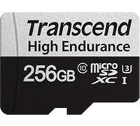 Transcend 350V - Carte mémoire flash (adaptateur SD inclus(e)) - 256 Go - UHS-I U3 / Class10 - microSDXC UHS-I