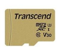 Transcend 500S - Carte mémoire flash (adaptateur microSDXC vers SD inclus(e)) - 64 Go - Video Class V30 / UHS-I U3 / Class10 - microSDXC G