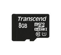 Transcend 8 Go MicroSDHC Class 10 UHS-I Carte de mémoire (8 GB, Micro Secure Digital High-Capacity (microSDHC), uHS, 10000 Cycles par Secteur logique, Noir, 2.7, 3.3, 3.6 V)