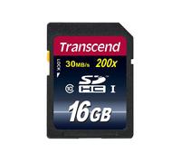 Transcend Carte Flash SDHC 16Go Classe 10 UHS-I, Vitesse Lecture 30Mo/s, Mémoire NAND, ECC, 24x32x2.1mm, -25°C à 85°C
