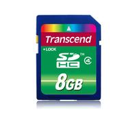 Transcend Carte Flash SDHC 8Go TS8GSDHC4, Noir, 24x32x2.1mm, Durabilité 10000 Cycles, Température Opération -25°C à 85°C, Plug and Play
