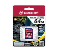 Transcend Carte Flash SDXC 64 Go UHS-I Classe 10 MLC, Lecture 90 Mo/s, 32x24x2.1mm, Compatible Windows/macOS/Linux, TS64GSDXC10U1