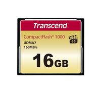 Transcend Carte mémoire CompactFlash 1000 16GB, jusqu'à 160/120 MB/s, modèle pour vidéo Full HD ultra haute résolution, 3D et 4K UHDTV - TS16GCF1000