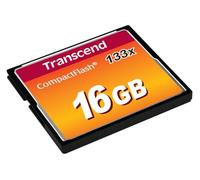 Transcend Carte mémoire CompactFlash 133 16GB (CF Card) jusqu'à 50/20 MB/s, supporte le mode de transfert Ultra DMA 4 avec mémoire flash MLC NAND idéal pour reflex débutants - TS16GCF133