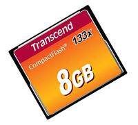 Transcend Carte mémoire CompactFlash 133 8GB (CF Card) jusqu'à 50/20 MB/s, supporte le mode de transfert Ultra DMA 4 avec mémoire flash MLC NAND idéal pour reflex débutants - TS8GCF133