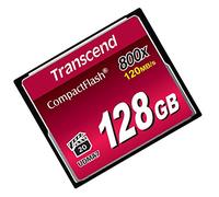 Transcend Carte mémoire CompactFlash 800 128GB, jusqu'à 120/60 MB/s, supporte le mode de transfert Ultra DMA haute vitesse 7, idéal pour vidéo Full HD ultra haute résolution et 3D - TS128GCF800