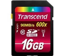 Transcend Carte microSDHC Ultimate (600x) 16 Go Classe 10 UHS-I avec adaptateur SD