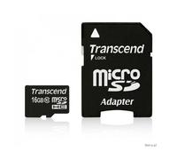 Transcend - Carte mémoire flash (adaptateur microSDHC - SD inclus(e)) - 16 Go - Class 10 - micro SDHC