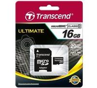 Transcend - Carte mémoire flash (adaptateur microSDHC - SD inclus(e)) - 16 Go - Class 10 - micro SDHC G