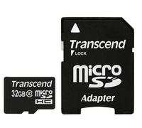 Transcend - Carte mémoire flash (adaptateur microSDHC - SD inclus(e)) - 32 Go - Class 10 - micro SDHC
