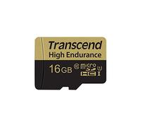 Transcend Carte Mémoire microSDXC 16 Go Haute Endurance TS16GUSDHC10V | Carte mémoire microSDHC avec adaptateur pour caméra embarquée, caméra de sécurité, système de surveillance