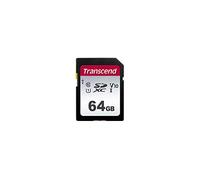 Transcend Carte mémoire SDXC 300S 64GB UHS-I, C10, U3, V30, 4K, Full HD, Jusqu'à 95/40 MB/s (Idéal pour appareils photo numériques) avec emballage Frustration Free - TS64GSDC300S-E2