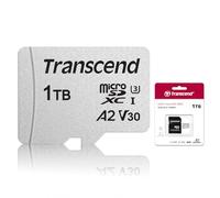 Transcend TS1TUSD300S-A Carte microSD au détail 1 TB UHS-I, Class 10, v30 Video Speed Class, A1 Appl