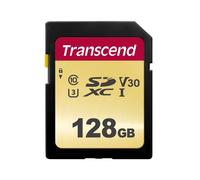 Transcend Carte SDXC UHS-I U3 128GB Classe 10 V30 - Lecture 95MB/s, Écriture 60MB/s, Température -25°C à 85°C, Résistante à l'eau