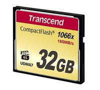 Transcend CF1000 CompactFlash 1000 Carte mémoire 32GB, jusqu'à 160/120 MB/s,modèle pour vidéo Full HD ultra haute résolution, 3D et 4K UHDTV - TS32GCF1000