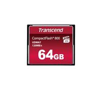 Transcend Carte mémoire CompactFlash 800 64GB, jusqu'à 120/60 MB/s, supporte le mode de transfert Ultra DMA haute vitesse 7, idéal pour vidéo Full HD ultra haute résolution et 3D - TS64GCF800