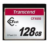 Transcend Carte mémoire CFast 2.0 128GB CFX650 SATA III 6Gb/s, jusqu'à 510/370 MB/s, MLC NAND Flash, conçue pour la cinématographie professionnelle en haute résolution, Full HD et 4K - TS128GCFX650