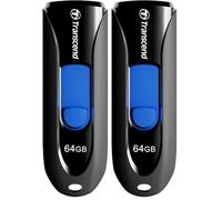 Transcend Clé USB JetFlash 790 64GB USB 3.1 Gen 1 (Clé USB) avec Emballage Frustration Free Noir - TS64GJF790KBE (Lot de 2)