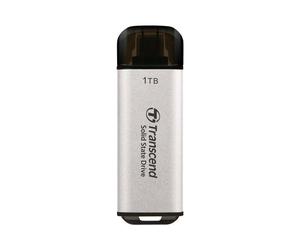 Transcend ESD300 1 To SSD Portable USB Type-C 3.2 Gen 2 Argent - Lecture 1050 Mo/s, Écriture 950 Mo/s, Flash 3D NAND, exFAT, Compatible Windows/macOS/Android