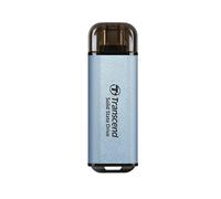 Transcend ESD300C 512Go SSD Externe USB Type-C USB 3.2 Gen 2, Lecture 1050Mo/s, Écriture 950Mo/s, Aluminium Bleu, 3D NAND, Windows/macOS