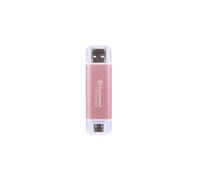 Transcend ESD310 1To SSD Externe USB Type-A/Type-C 3.2 Gen 2, Boîtier Aluminium Rose, Mémoire 3D NAND, Chiffrement Matériel, 10 Gbit/s