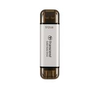 Transcend ESD310 512 Go SSD Externe USB 3.2 Gen 2 Type-A/Type-C, Lecture 1050 Mo/s, Écriture 950 Mo/s, Boîtier Aluminium, Compatible Windows/macOS