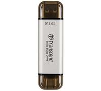 Transcend ESD310 - SSD - 512 Go - externe (portable) - USB 3.2 Gen 2x1 (USB-C connecteur) - argent