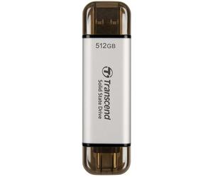 Transcend ESD310 512 Go USB Type-A vers USB Type-C 3.2 Gen 2 (3.1 Gen 2) Argent