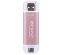 Transcend ESD310P - SSD - 512 Go - externe (portable) - USB 3.2 Gen 2x1 (USB-C connecteur) - rose